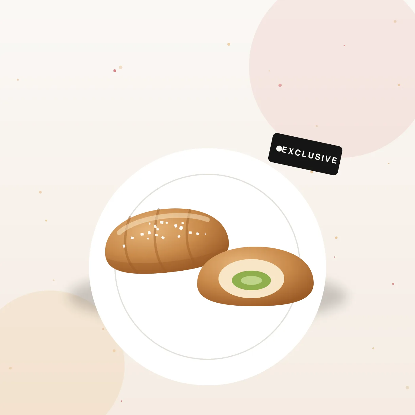 Ilustrasi saltbread dengan isian custom eksklusif untuk produk private label